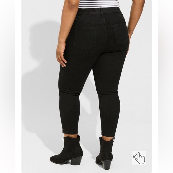 Torrid Perfect Skinny Ankle Vintage Stretch Mid-Rise Jean Black NWT Size 26 - Picture 3 of 3